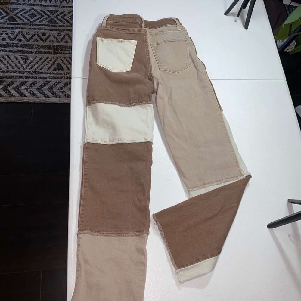 Hollister Women’s Ultra High Rise Dad Patchwork Pants | Size W24 x L31 - Picture 10 of 11